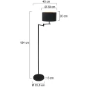 Mexlite floor lamp BELLA 1 flame E27 IP20, black dimmable