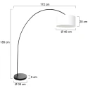 Mexlite Booglamp SOLVA 1-vlams E27 IP20, zwart dimbaar