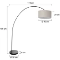 Mexlite arc luminaire SOLVA 1 flame E27 IP20, black dimmable