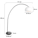 Mexlite Booglamp SOLVA 1-vlams E27 IP20, zwart dimbaar