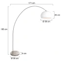 Mexlite Booglamp SOLVA 1-vlams E27 IP20, staal dimbaar