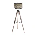 Mexlite Staande lamp TRIEK 1-vlams E27 IP20, hout, zwart dimbaar