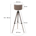 Mexlite Staande lamp TRIEK 1-vlams E27 IP20, hout dimbaar