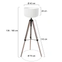 Mexlite Staande lamp TRIEK 1-vlams E27 IP20, hout dimbaar