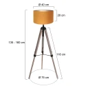 Mexlite Staande lamp TRIEK 1-vlams E27 IP20, hout, zwart dimbaar