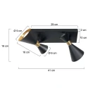 anne light & home Plafondarmatuur PRETO 2-vlams GU10 IP20, zwart dimbaar