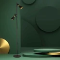 anne light & home Staande lamp PRETO 2-vlams GU10 IP20, zwart dimbaar