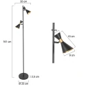 anne light & home Staande lamp PRETO 2-vlams GU10 IP20, zwart dimbaar