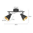 Mexlite Plafondarmatuur OEROE 2-vlams E14 IP20, zwart dimbaar