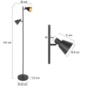Mexlite Staande lamp OEROE 2-vlams E14 IP20, zwart dimbaar