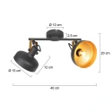 Mexlite Plafondarmatuur PRATO 2-vlams E14 IP20, zwart dimbaar