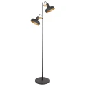 Mexlite Staande lamp PRATO 2-vlams E14 IP20, zwart dimbaar