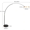 Steinhauer Staande lamp RINGLUX 2-vlams IP20, goud dimbaar