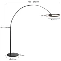 Steinhauer Staande lamp RINGLUX 2-vlams IP20, zwart dimbaar