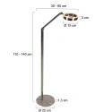 Steinhauer Staande lamp RINGLUX 2-vlams IP20, staal dimbaar