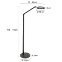 Steinhauer Staande lamp RINGLUX 2-vlams IP20, zwart dimbaar