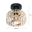 Steinhauer ceiling luminaire BREEZA BEACH 1 flame E27 IP20, black dimmable