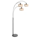 Steinhauer floor lamp BREEZA BEACH 3 flames E27 IP20, black dimmable