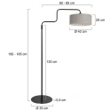 Steinhauer Staande lamp BLOEBA 1-vlams E27 IP20, zwart dimbaar