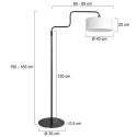 Steinhauer Staande lamp BLOEBA 1-vlams E27 IP20, zwart dimbaar