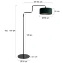 Steinhauer Staande lamp BLOEBA 1-vlams E27 IP20, zwart dimbaar