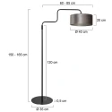 Steinhauer Staande lamp BLOEBA 1-vlams E27 IP20, zwart dimbaar