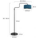 Steinhauer Staande lamp BLOEBA 1-vlams E27 IP20, zwart dimbaar