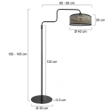 Steinhauer Staande lamp BLOEBA 1-vlams E27 IP20, zwart dimbaar