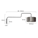Steinhauer wall luminaire BLOEBA 1 flame E27 IP20, black dimmable