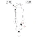 Steinhauer Pendelarmatuur GLIMSY 5-vlams IP20, zwart dimbaar