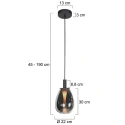 Steinhauer Pendelarmatuur GLIMSY 1-vlams IP20, zwart dimbaar