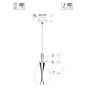 Steinhauer Pendelarmatuur GLIMSY 1-vlams IP20, zwart dimbaar
