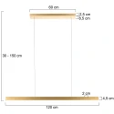 Mexlite Pendelarmatuur BRIGHTLINE 2-vlams IP20, goud dimbaar