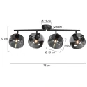 Mexlite Wandarmatuur TENEBRIS 4-vlams E14 IP20, zwart dimbaar