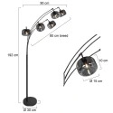 Mexlite Staande lamp TENEBRIS 5-vlams E14 IP20, zwart dimbaar