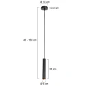 Steinhauer pendant luminaire DOWNLUME 1 flame GU10 IP20, black dimmable