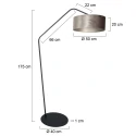 anne light & home floor lamp ZIG-ZAG 1 flame E27 IP20, black dimmable