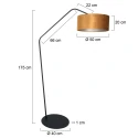 anne light & home Staande lamp ZIG-ZAG 1-vlams E27 IP20, zwart dimbaar