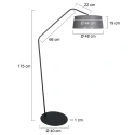 anne light & home floor lamp ZIG-ZAG E27 IP20, dimmable