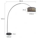 anne light & home Booglamp CURVE 1-vlams E27 IP20, zwart dimbaar