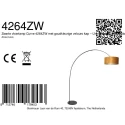 anne light & home Booglamp CURVE 1-vlams E27 IP20, zwart dimbaar