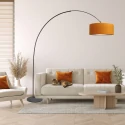anne light & home Booglamp CURVE 1-vlams E27 IP20, zwart dimbaar