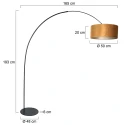 anne light & home Booglamp CURVE 1-vlams E27 IP20, zwart dimbaar