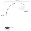 anne light & home Booglamp CURVE 1-vlams E27 IP20, zwart dimbaar