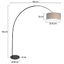 anne light & home floor lamp CURVE E27 IP20, dimmable