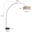 anne light & home Booglamp CURVE 1-vlams E27 IP20, zwart dimbaar