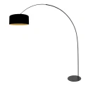anne light & home Booglamp CURVE 1-vlams E27 IP20, zwart dimbaar