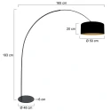 anne light & home Booglamp CURVE 1-vlams E27 IP20, zwart dimbaar