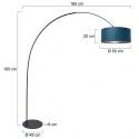 anne light & home Booglamp CURVE 1-vlams E27 IP20, zwart dimbaar