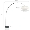 anne light & home Booglamp CURVE 1-vlams E27 IP20, zwart dimbaar
